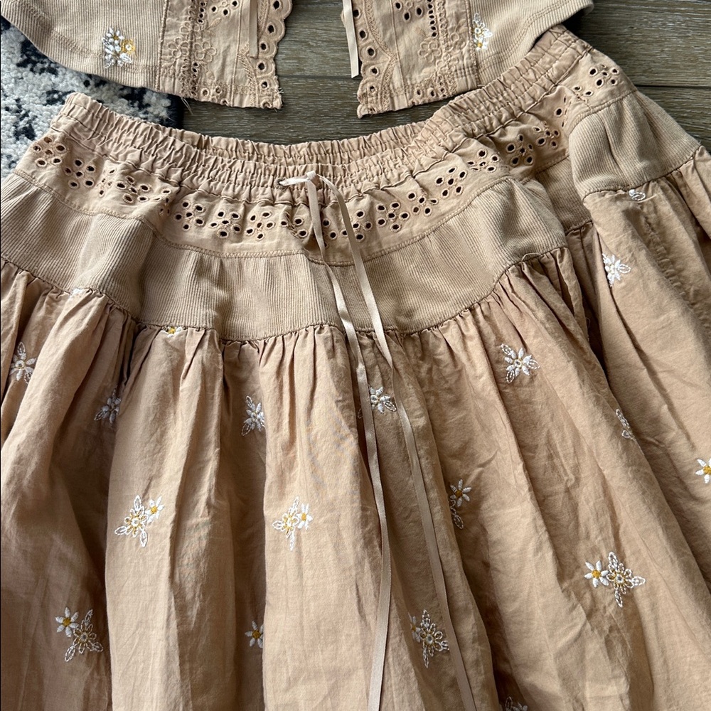 NWT Free People Gesibelle Embroidered Skirt set - Picture 9 of 12
